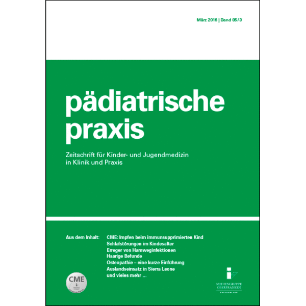 Protonentherapie bei Kindern mit Hirntumoren – pädiatrische praxis 2017 - Titelbild