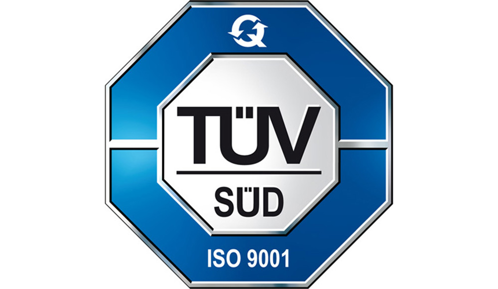 TÜV SÜD ISO 9001 Zertifizierung.